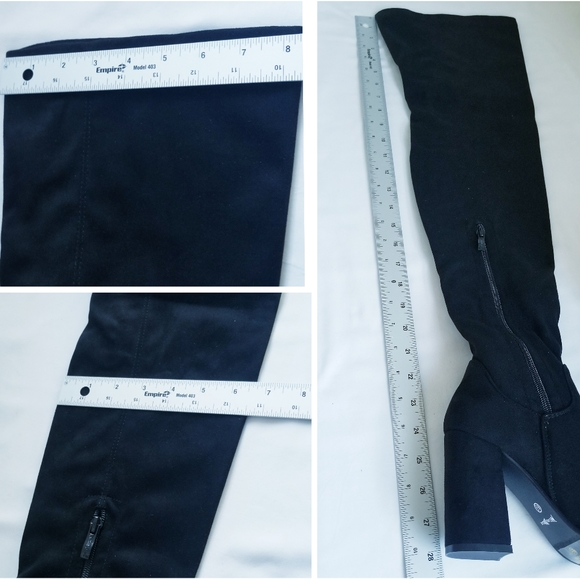 NWT Nature Breeze Elantra Black Suede Over The Knee Boots - Picture 15 of 15